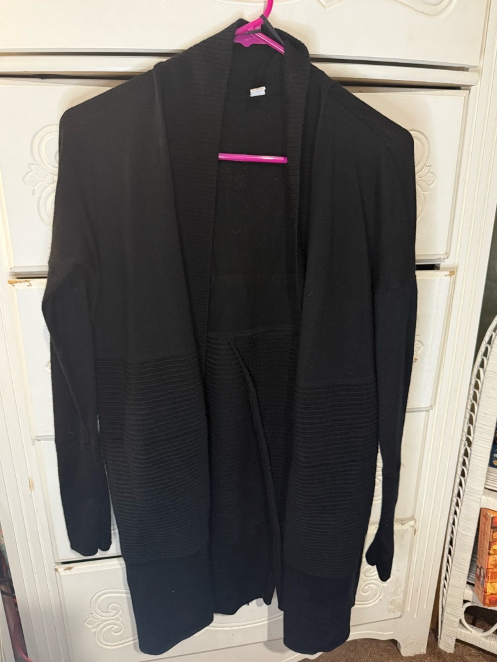 lululemon athletica Black Open-Fronty Ribbed Panel Cardigan